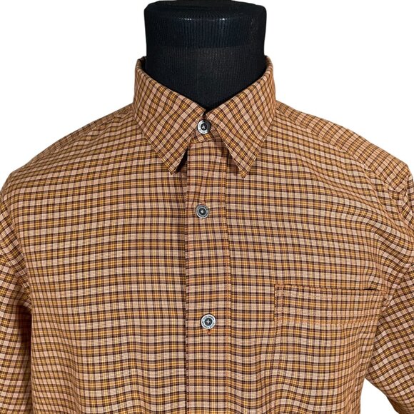 Columbia Men's XCO Brown Plaid Short Sleeve Button Front Shirt Large - Picture 2 of 7